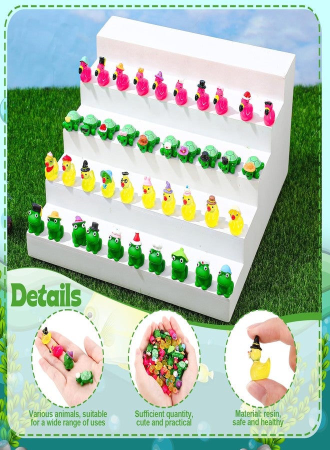 GGSTDDUP 80 Pcs Mini Resin Animals, Tiny Ducks, Miniature Flamingo Figurines, Frog Figures, Mini Turtle Animals Figures to Hide for DIY Crafts Fairy Garden Dollhouse Accessories Cake Decor (40 Styles) - Image 3